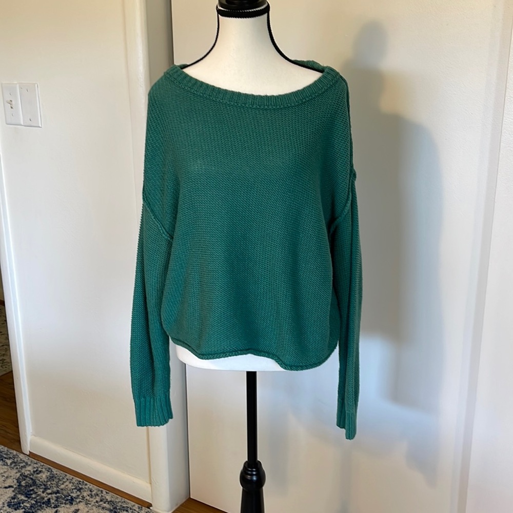 American Eagle Outfitters Medium Pullover Sweater Boat Neck Exposed Seams